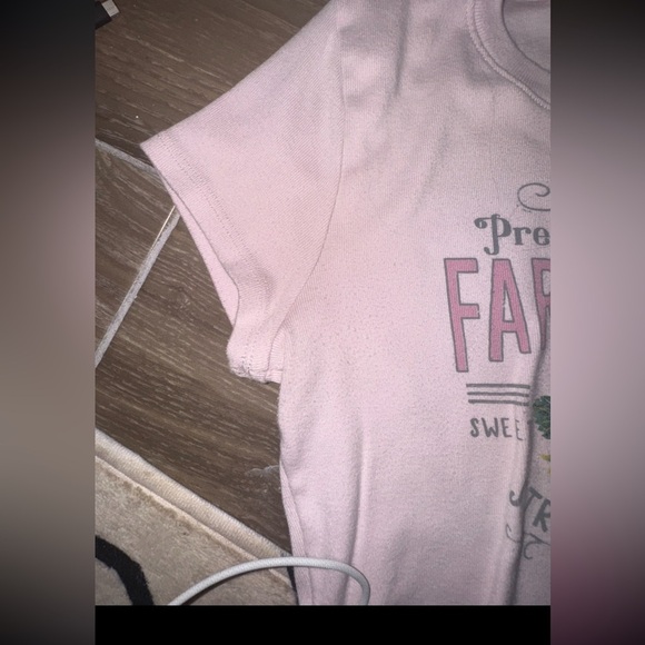 FULL TILT Fresh Strawberries Womens Baby Tee" from Tillys pink size L - Picture 4 of 9